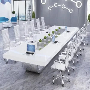 Conference Room Desk Set Wood Office Furniture Modern Meeting Table with Chairs for Hotel Use