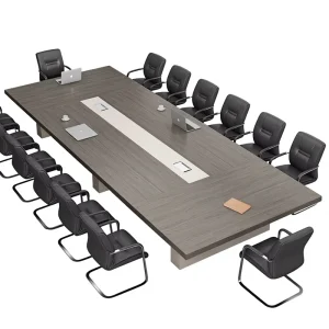 Conference Table Bar Shape Bamboo Wabi sabi Style Simple Modern Large Long Strip Training Negotiation Table Chair Combination