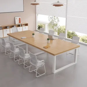 Conference Table Long Desk Office Desk Chair Set Bamboo 16 Person Modern Minimalist Rectangular Workstation Meeting Table