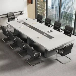 Conference Table Meeting Desk 50mm Thick Tabletop Flip Cable Box Multi Color Office Boardroom Table Custom Size for 6 26 People