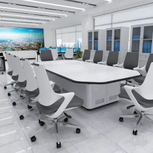 Conference Table Modern Style Meeting Table for 10 People Boardroom Furniture with Cable Management