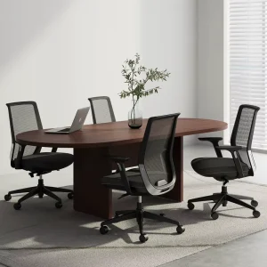 Conference Table Oval Wood Meeting Table for Meeting Negotiation School Home Office & Hospital Small Conference Table