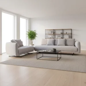 Contemporary 2 Piece Modular L Shaped Sectional Sofa Modern Grey Living Room Furniture for Apartment Mall School Workshop