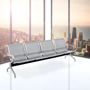 Contemporary 3 Seat Metal Foldable Chair for Public Waiting Hospital Airport Commercial Furniture Modern School Mall Outdoor