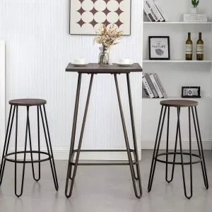 Contemporary Club Style Outdoor Bar Chair with Water Resistant Upholstered Seat and Durable Metal Frame for Commercial Bar Sets