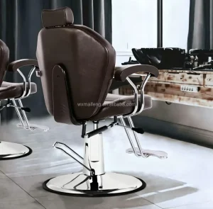 Contemporary Commercial Furniture Salon Adjustable Reclining Sectional Chair Custom Indoor Leather Metal Salon Barber Chair