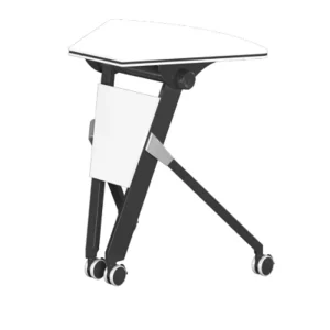 Contemporary Convertible Modular Training Table Desk, Iron Wood Panel Office Furniture, Modern Foldable Design