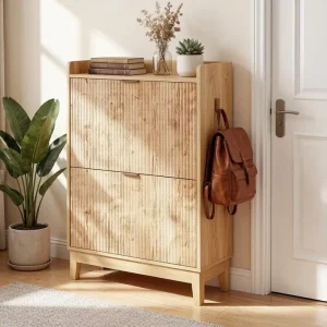 Contemporary Durable Eco Friendly Shoe Cabinet 31.5″ Wide for Living Room Home School Supermarket Storage