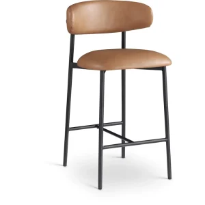Contemporary Elegance Leather High Bar Chair With Comfortable Footrest for Kitchen Islands Bar Stools