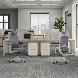 Contemporary Ergonomic Adjustable Office Chair Fabric Reclining Revolve Conference Work Upholstered Executive