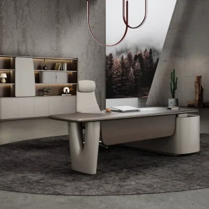 Contemporary Ergonomic Modern Luxury Rectangular Executive Desk Set High End CEO Manager Office Boss Table