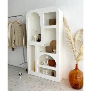 Contemporary European Nordic White Home Decor Bookshelf Living Room Cabinet Furniture Storage Bookcase for Organize
