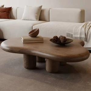 Contemporary European Style Living Room Irregular Coffee Table Brown MDF Creative Cloud