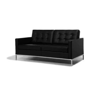 Contemporary Furniture Office Luxury Modern 3 Seater Black Sofa Office Sectional Leather Sofa