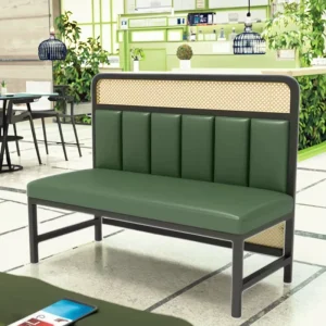 Contemporary Leather Metal Dining Booth Furniture Durable PU Material Modern Design