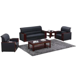 Contemporary Leather Wood Office Sofa Set Adjustable Modern Commercial Office Furniture for Office Building