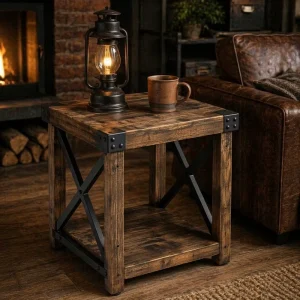 Contemporary Living Room Office Side Table, Square Design MDF Nightstand, Customized Color