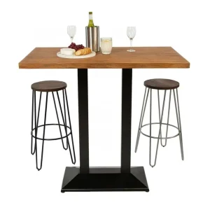 Contemporary Luxury Aluminum Rectangle High Bar Dining Table Chair Set Waterproof Finish Lightweight Commercial Bar Furniture
