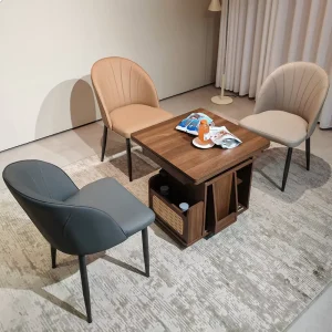 Contemporary Luxury Light Grey Dining Chairs with Cushions Metal Legs Nordic Modern Style for Restaurant Villa Hotel Banquet
