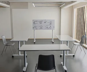 Contemporary Meeting Table Modular Folding Desks Power Outlets Stainless Steel Powered Solution for Office