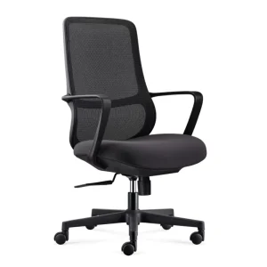 Contemporary Mesh Ergonomic Office Chair Height Adjustable Armrests Swivel Base Manual Adjustment Office Staff Task Chair