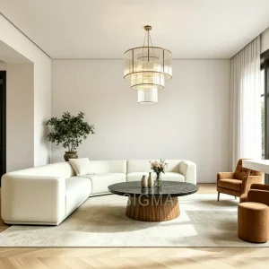 Contemporary Minimalist Curved Fabric Sectional Sofa Three Seat Luxury Living Room Furniture Wood Frame Sponge Filled Hotel Use