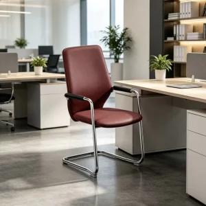 Contemporary Modern Design Professional Office Furniture Visitor Chair Ergonomic Leather Staff Meeting Conference Chair
