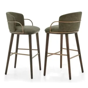 Contemporary Modern Design Restaurant and Bars Furniture Velvet High Stool Bar Chairs for Bar Table