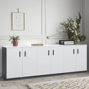 Contemporary Modern Steel Frame Wooden File Cabinets Home Office Workshop Office Furniture