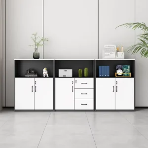 Contemporary Modern Wooden File Cabinets for Home Office & Workshop Practical Furniture Organizing Storing Documents Archives