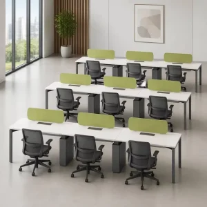 Contemporary Office Workspace Furniture Modular Staff Desk Open Plan Workstation with Fabric Privacy Screen System