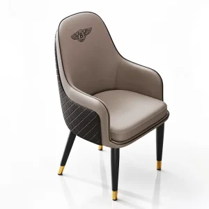 Contemporary PU Leather Shell Back Dining Armchair Diamond Pattern Metal Legs Home Bar Hotel Retail Store Custom