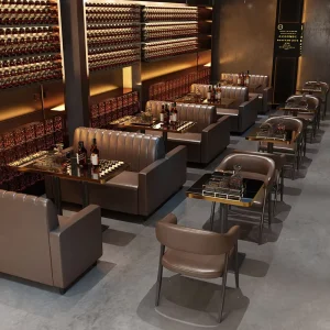 Contemporary Restaurant Furniture Restaurant Tables Chairs Sofa Booth Seating Eco Friendly Easy Clean Set for Coffee