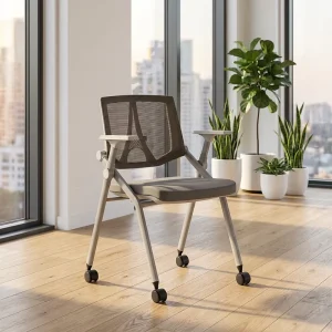 Contemporary Revolving Eco friendly Mesh Chair with Wheels for Computer Meeting Training Rooms & Home Office Use