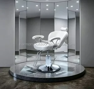 Contemporary Salon Commercial Furniture Reclining Adjustable Sectional Chair Custom Indoor Leather Metal Salon Barber Chair