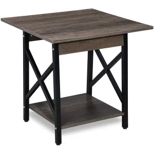 Contemporary Simple Square Double Corner Side Table Mini Stone Material for Living Room or Apartment for Tea or Coffee