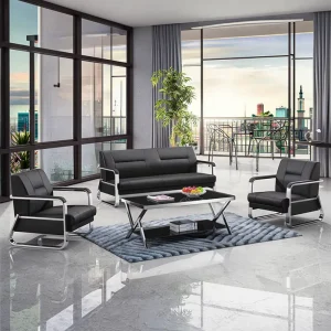 Contemporary Sofa for Office Reception Waiting Leather Lobby Visitor Leaving Room Leisure Sofas Art Minimalist Business Rec