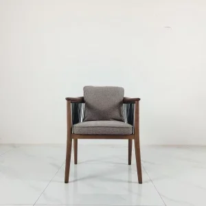 Contemporary Solid Wood Eco Friendly Modular Ergonomic Waterproof Upholstered Leisure Chair Durable Dining Outdoor Living Room