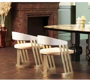 Contemporary Stainless Steel Dining Chairs Luxury Accent Living Room Chair for Hotels Restaurant Home Furniture Use