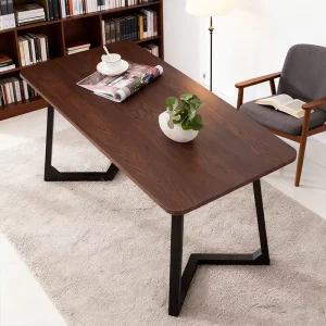 Contemporary Style Solid Wood Eco Friendly Rectangle Dining Table Stain resistant Waterproof 6 Seater for Living Room Bar Home