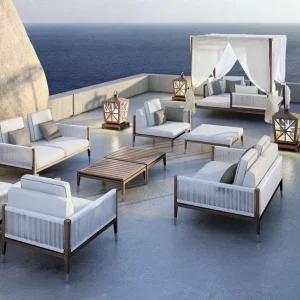Contemporary Waterproof Commercial Hotel Garden Resort Teak Sofa Outdoor Sofa Furniture