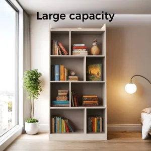 Contemporary White Metal Bookshelf for Home Office Hotel Adjustable Shelves for Modern Home Decor for Living Room Furniture Book