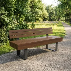 Contemporary Wooden Garden Bench Sturdy Frame for Parks Gardens Urban Walkways