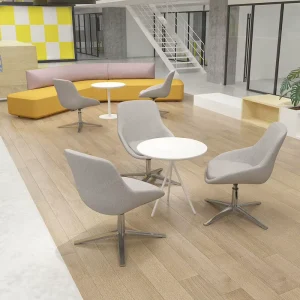 Contract Furniture High end Multi Use Leisure Commercial Public Area Waiting Reception Swivel Aluminum Base Side Chair