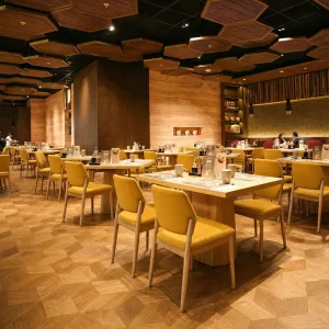 Contract Grade Hospitality Commercial Seating High Traffic Food Court Fast Food Joint Heavy Duty Bistro Dining Table Chairs Set