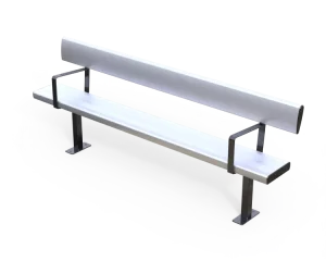Convenient Public Seating Stainless Steel Bench with Center Table for Parks & Rest Areas
