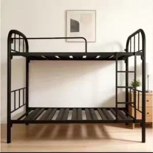 Convertible Iron Double Bed Frame Space Saving Metal Bunk Single Bed Bedstead for Rental Apartment Dormitory