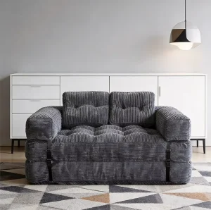 Convertible Medieval Style Sofa Bed Metal Vacuum Compression Living Room Detachable Washable Folding Dual-use Tatami Sofa