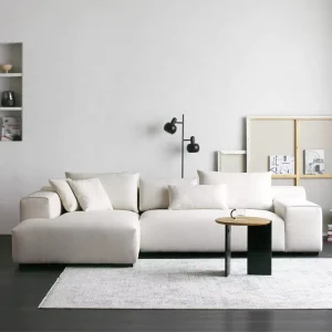 Convertible Modern Square Sectional Corner Sofa Reversible Chaise Lounge Fabric Upholstered Boucle Sofas Sets for School Park