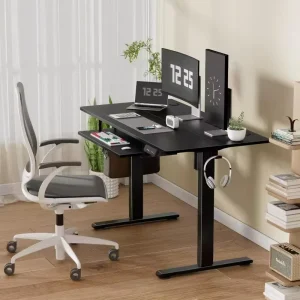Convertible Single Motor Adjustable Height Standing Desk Modern Design Steel Frame Office Bedroom Use Desk Top
